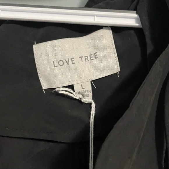 Love Tree Women's Black Trench Coat Lightweight - Picture 2 of 2